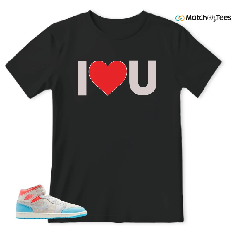 NIKE AIR JORDAN 1 MID SAIL HOT LAVA BLUE CHILL SNEAKER Matching Tees t-shirt