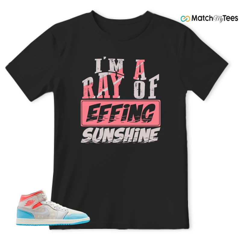 NIKE AIR JORDAN 1 MID SAIL HOT LAVA BLUE CHILL SNEAKER Matching Tees t-shirt