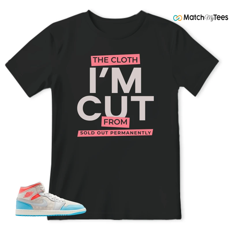 NIKE AIR JORDAN 1 MID SAIL HOT LAVA BLUE CHILL SNEAKER Matching Tees t-shirt