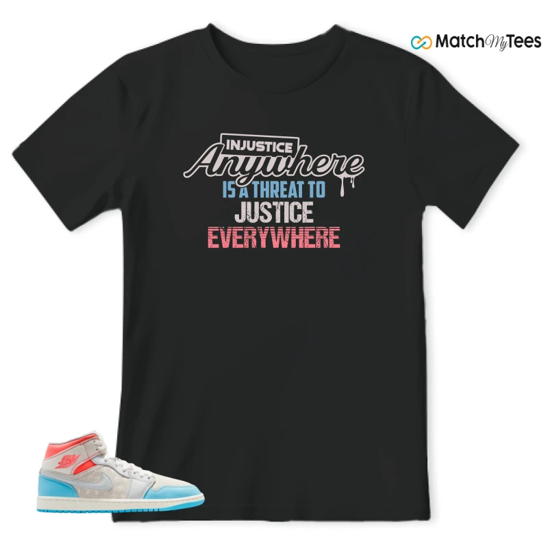 NIKE AIR JORDAN 1 MID SAIL HOT LAVA BLUE CHILL SNEAKER Matching Tees t-shirt