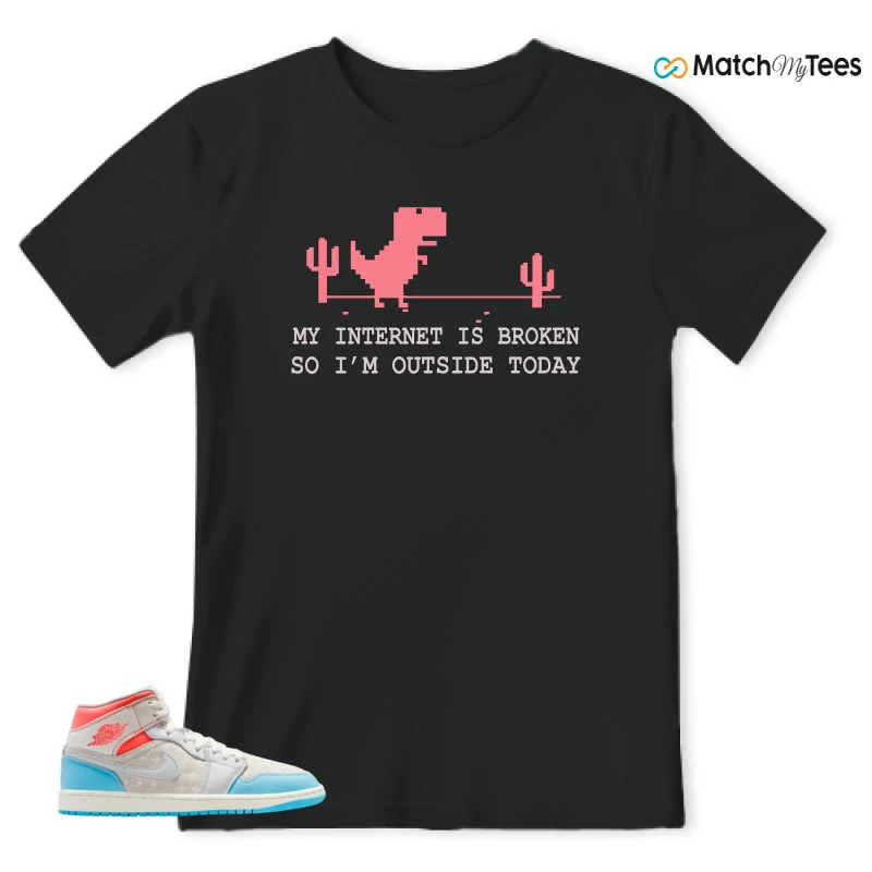 NIKE AIR JORDAN 1 MID SAIL HOT LAVA BLUE CHILL SNEAKER Matching Tees t-shirt