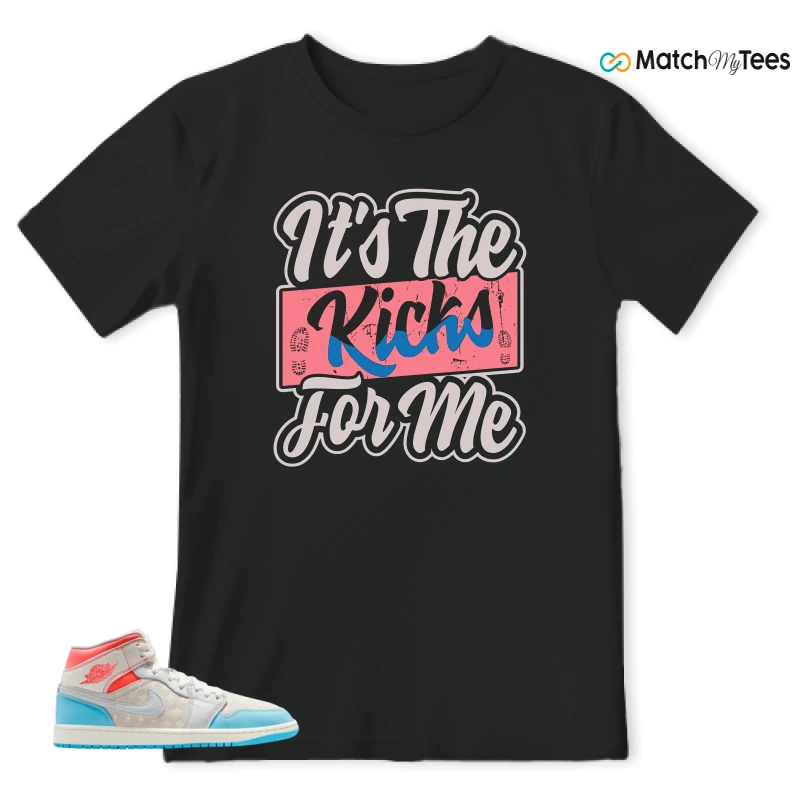 NIKE AIR JORDAN 1 MID SAIL HOT LAVA BLUE CHILL SNEAKER Matching Tees t-shirt