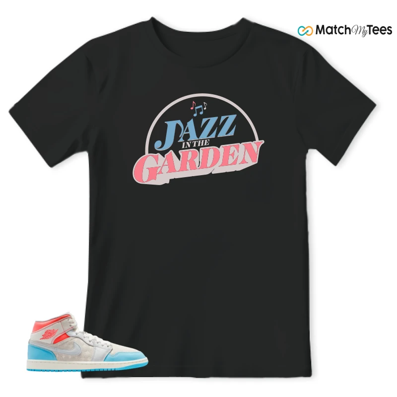 NIKE AIR JORDAN 1 MID SAIL HOT LAVA BLUE CHILL SNEAKER Matching Tees t-shirt