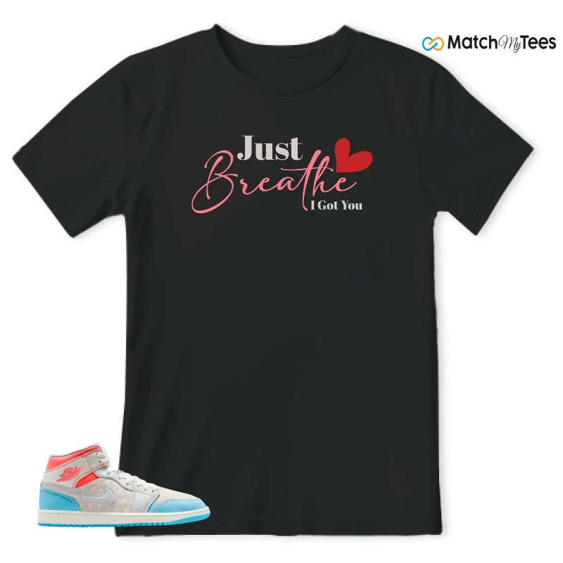 NIKE AIR JORDAN 1 MID SAIL HOT LAVA BLUE CHILL SNEAKER Matching Tees t-shirt