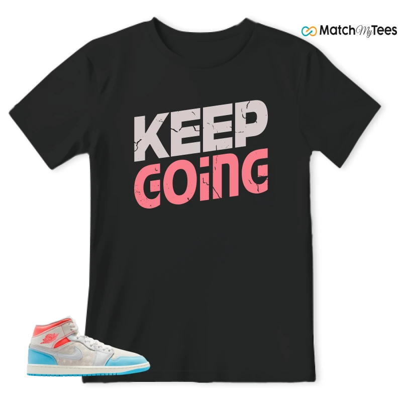 NIKE AIR JORDAN 1 MID SAIL HOT LAVA BLUE CHILL SNEAKER Matching Tees t-shirt