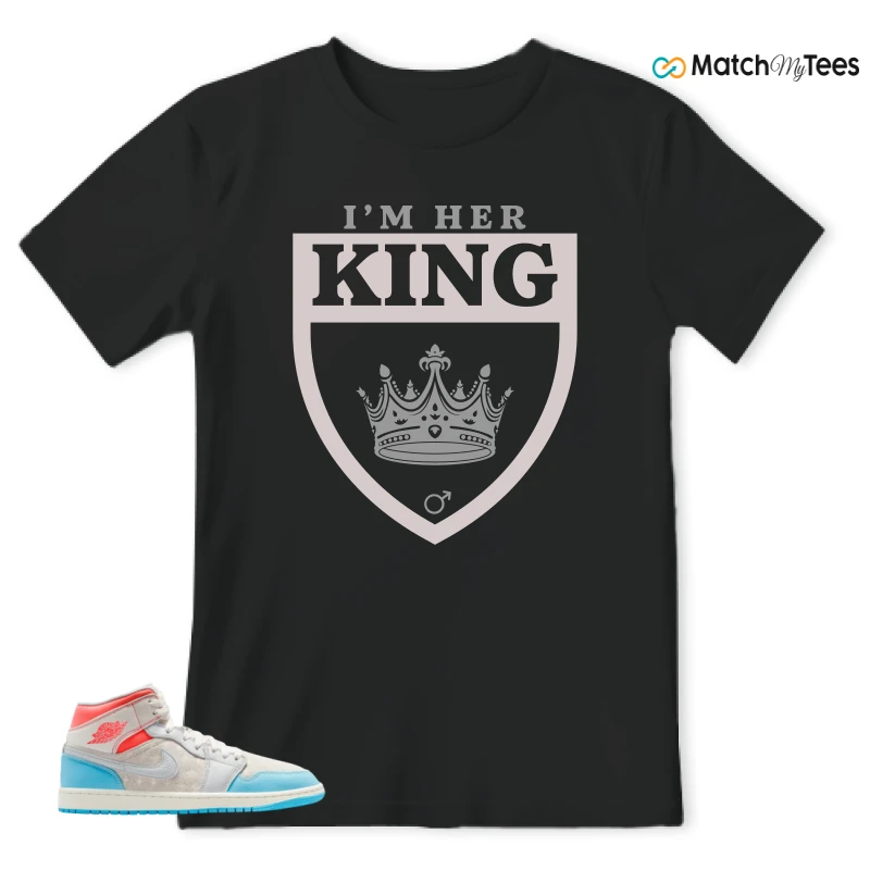 NIKE AIR JORDAN 1 MID SAIL HOT LAVA BLUE CHILL SNEAKER Matching Tees t-shirt