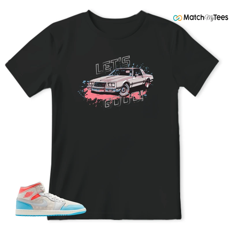 NIKE AIR JORDAN 1 MID SAIL HOT LAVA BLUE CHILL SNEAKER Matching Tees t-shirt