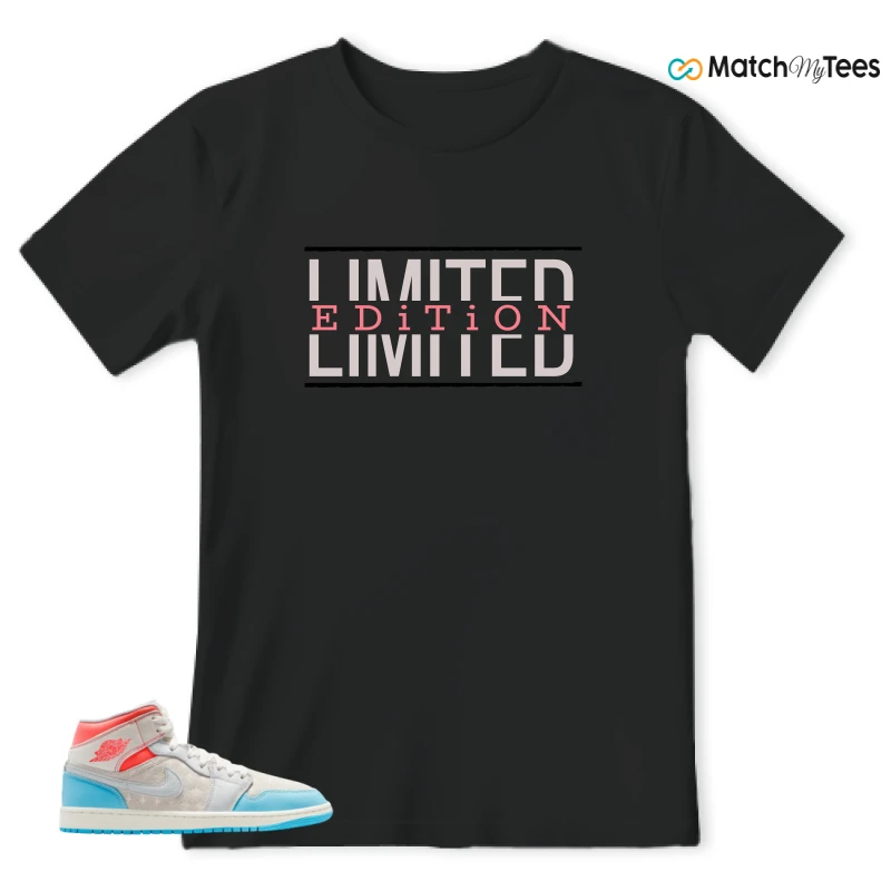 NIKE AIR JORDAN 1 MID SAIL HOT LAVA BLUE CHILL SNEAKER Matching Tees t-shirt