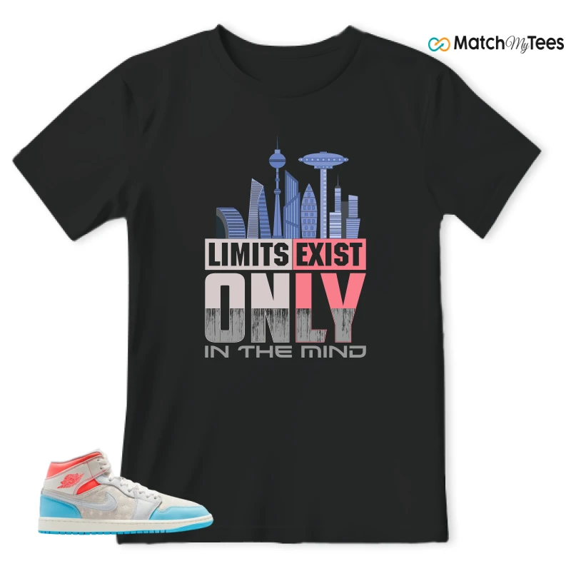 NIKE AIR JORDAN 1 MID SAIL HOT LAVA BLUE CHILL SNEAKER Matching Tees t-shirt