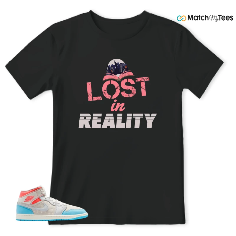 NIKE AIR JORDAN 1 MID SAIL HOT LAVA BLUE CHILL SNEAKER Matching Tees t-shirt
