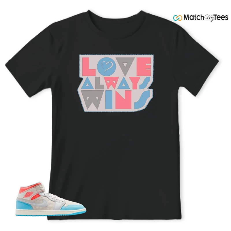 NIKE AIR JORDAN 1 MID SAIL HOT LAVA BLUE CHILL SNEAKER Matching Tees t-shirt