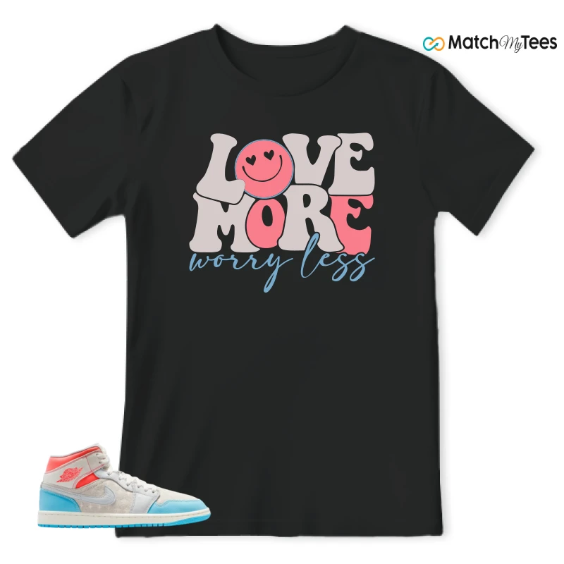 NIKE AIR JORDAN 1 MID SAIL HOT LAVA BLUE CHILL SNEAKER Matching Tees t-shirt