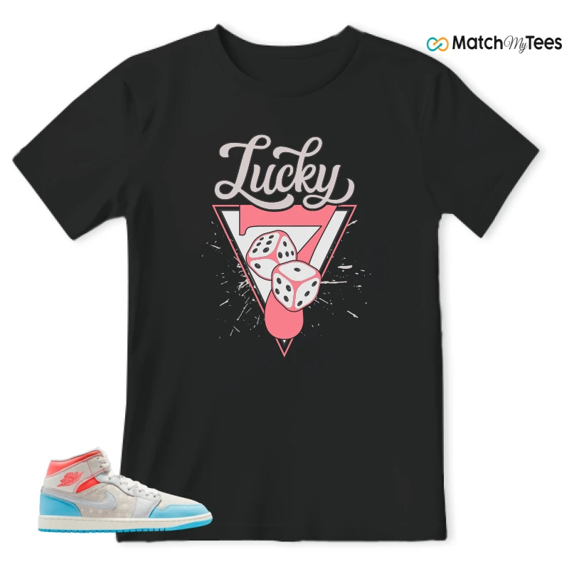 NIKE AIR JORDAN 1 MID SAIL HOT LAVA BLUE CHILL SNEAKER Matching Tees t-shirt