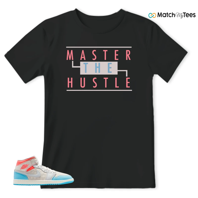NIKE AIR JORDAN 1 MID SAIL HOT LAVA BLUE CHILL SNEAKER Matching Tees t-shirt