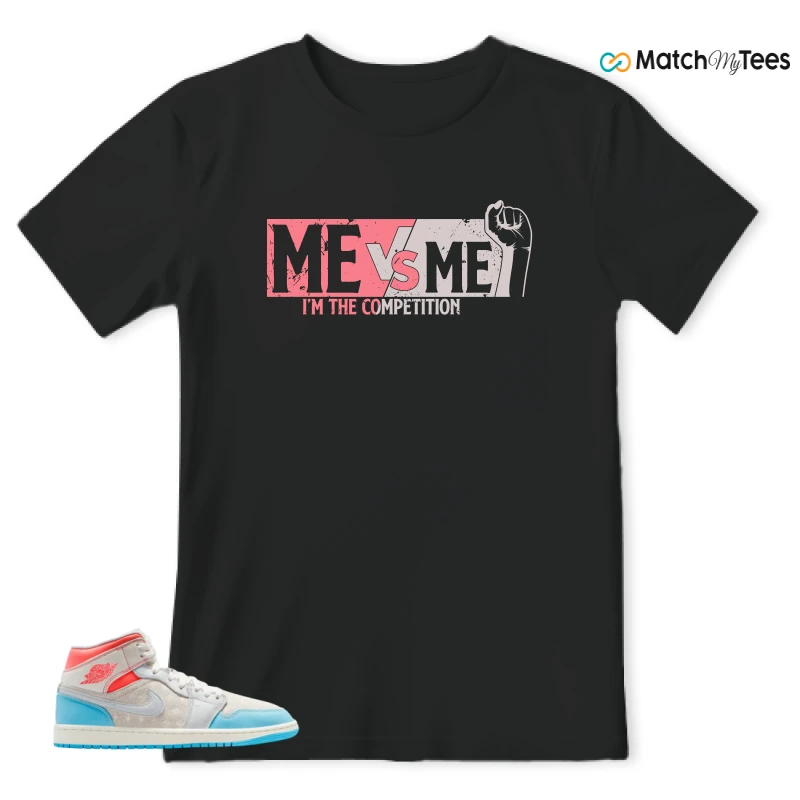 NIKE AIR JORDAN 1 MID SAIL HOT LAVA BLUE CHILL SNEAKER Matching Tees t-shirt