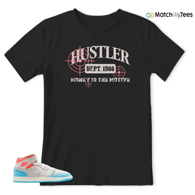 NIKE AIR JORDAN 1 MID SAIL HOT LAVA BLUE CHILL SNEAKER Matching Tees t-shirt