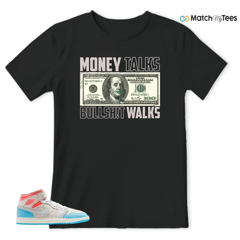 NIKE AIR JORDAN 1 MID SAIL HOT LAVA BLUE CHILL SNEAKER Matching Tees t-shirt