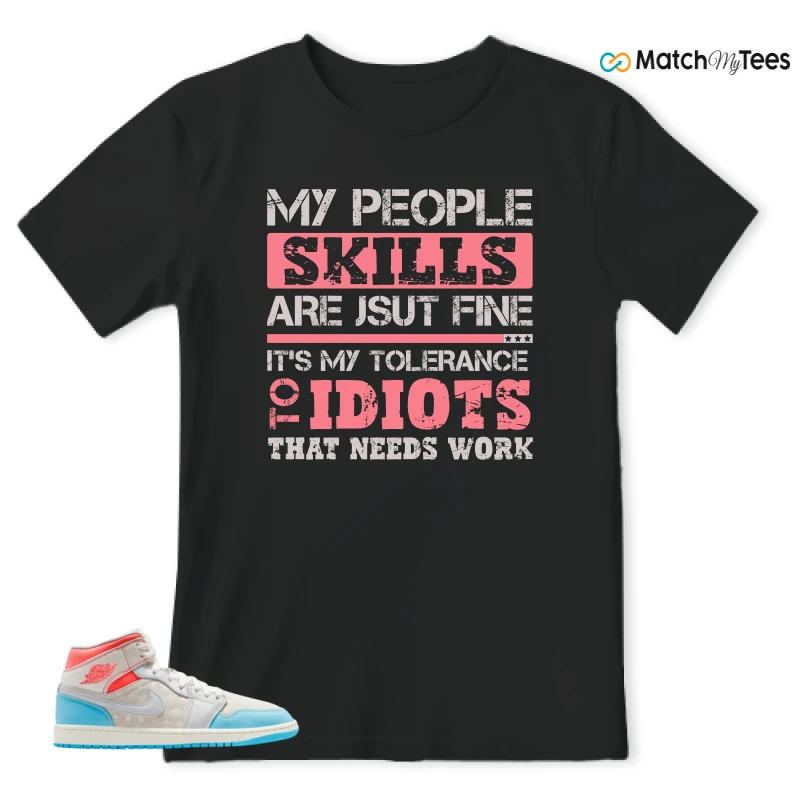 NIKE AIR JORDAN 1 MID SAIL HOT LAVA BLUE CHILL SNEAKER Matching Tees t-shirt
