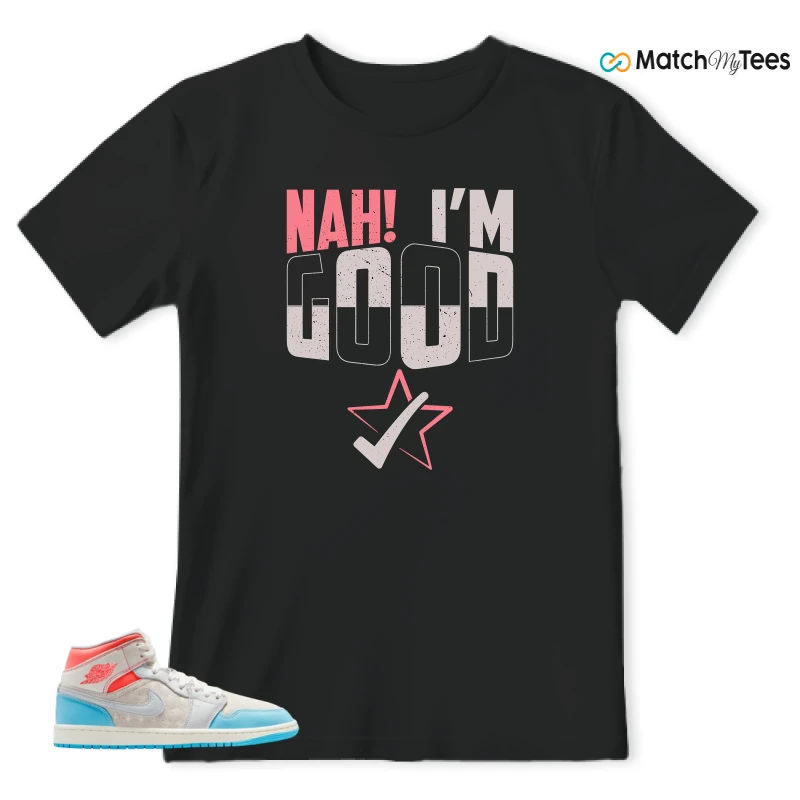 NIKE AIR JORDAN 1 MID SAIL HOT LAVA BLUE CHILL SNEAKER Matching Tees t-shirt
