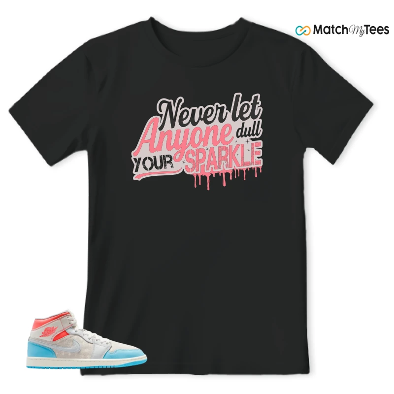 NIKE AIR JORDAN 1 MID SAIL HOT LAVA BLUE CHILL SNEAKER Matching Tees t-shirt