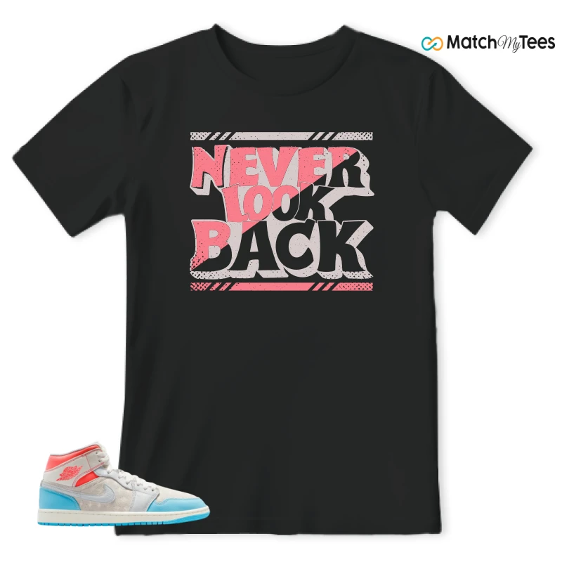 NIKE AIR JORDAN 1 MID SAIL HOT LAVA BLUE CHILL SNEAKER Matching Tees t-shirt