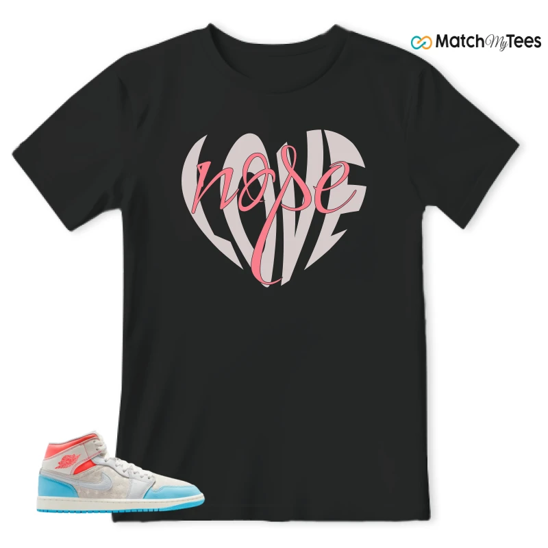 NIKE AIR JORDAN 1 MID SAIL HOT LAVA BLUE CHILL SNEAKER Matching Tees t-shirt