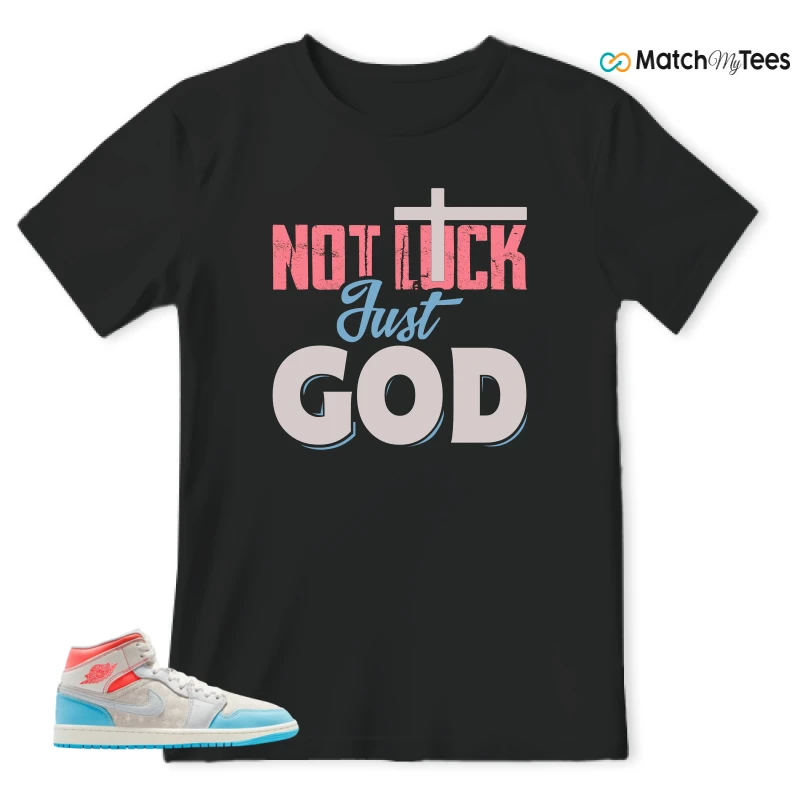 NIKE AIR JORDAN 1 MID SAIL HOT LAVA BLUE CHILL SNEAKER Matching Tees t-shirt