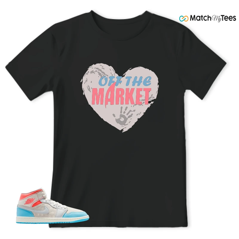 NIKE AIR JORDAN 1 MID SAIL HOT LAVA BLUE CHILL SNEAKER Matching Tees t-shirt