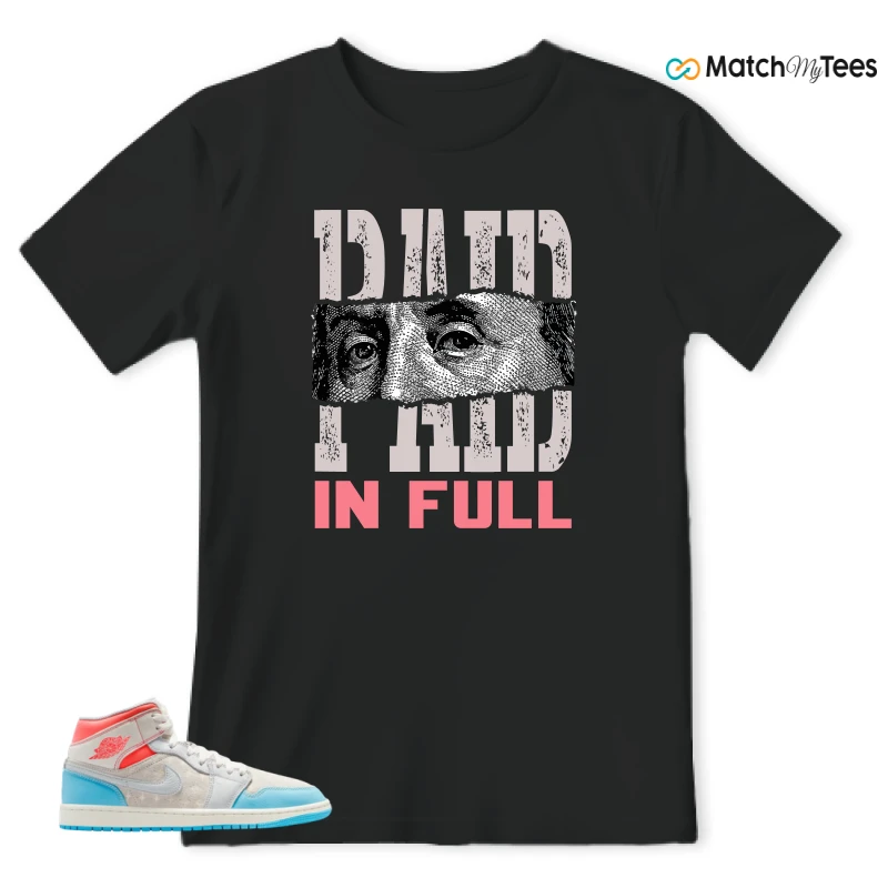 NIKE AIR JORDAN 1 MID SAIL HOT LAVA BLUE CHILL SNEAKER Matching Tees t-shirt
