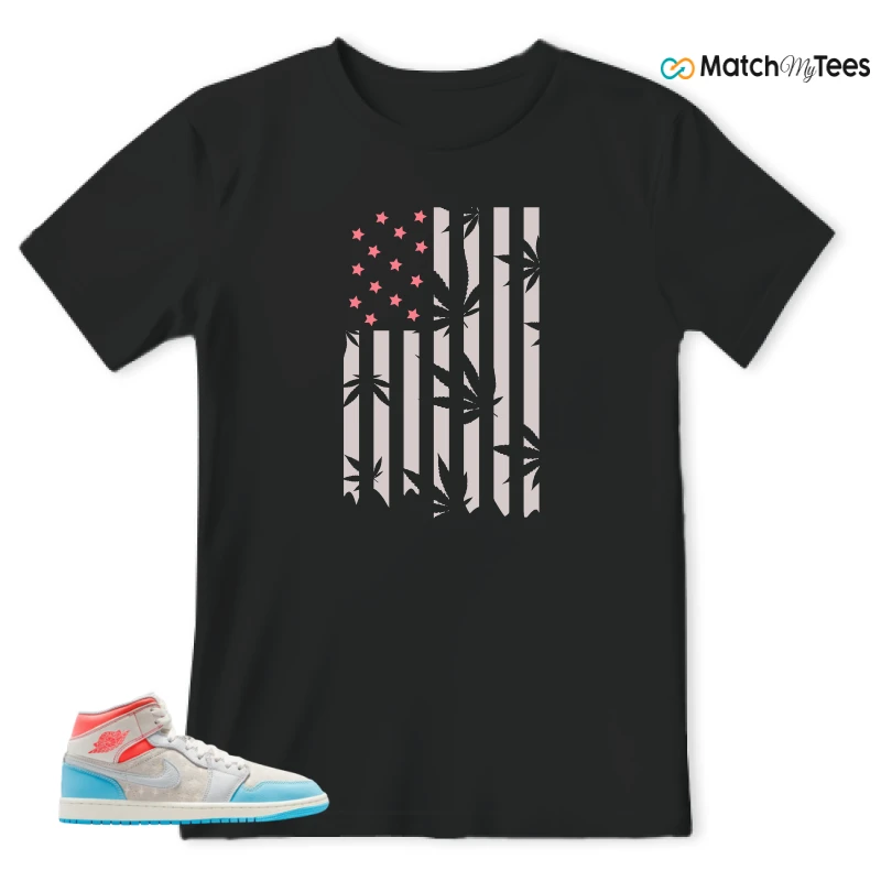 NIKE AIR JORDAN 1 MID SAIL HOT LAVA BLUE CHILL SNEAKER Matching Tees t-shirt