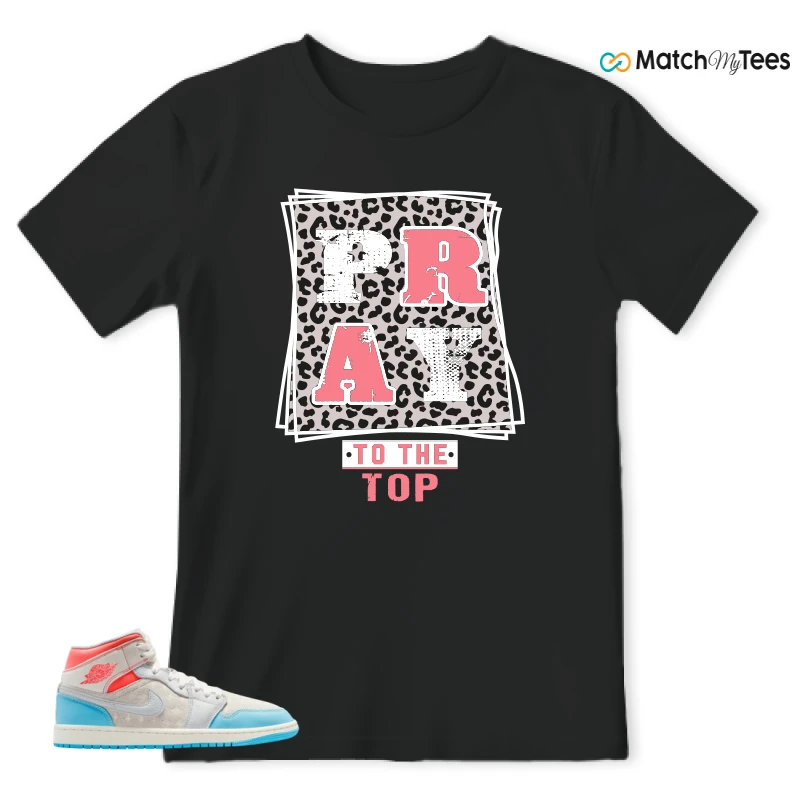 NIKE AIR JORDAN 1 MID SAIL HOT LAVA BLUE CHILL SNEAKER Matching Tees t-shirt