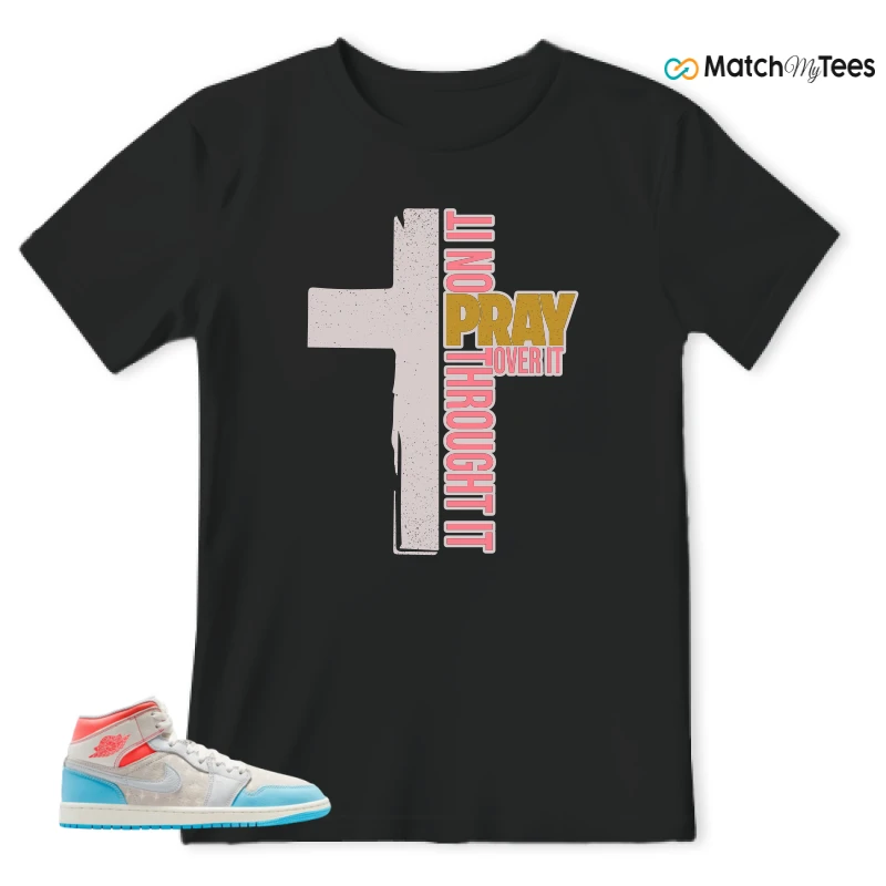 NIKE AIR JORDAN 1 MID SAIL HOT LAVA BLUE CHILL SNEAKER Matching Tees t-shirt