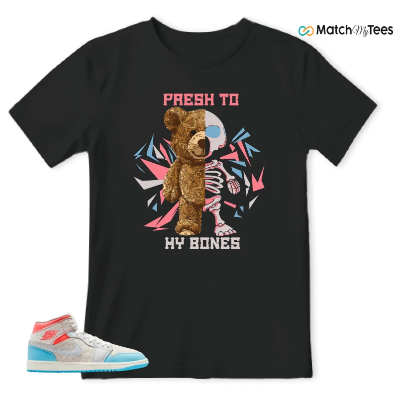NIKE AIR JORDAN 1 MID SAIL HOT LAVA BLUE CHILL SNEAKER Matching Tees t-shirt