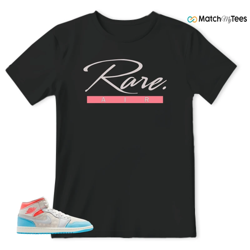 NIKE AIR JORDAN 1 MID SAIL HOT LAVA BLUE CHILL SNEAKER Matching Tees t-shirt