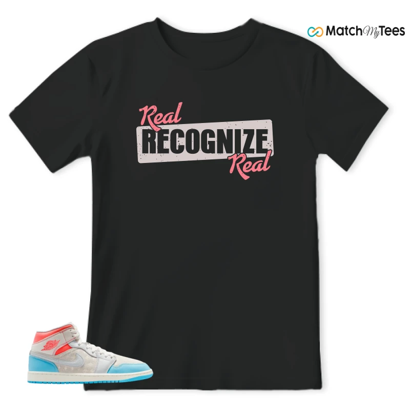 NIKE AIR JORDAN 1 MID SAIL HOT LAVA BLUE CHILL SNEAKER Matching Tees t-shirt