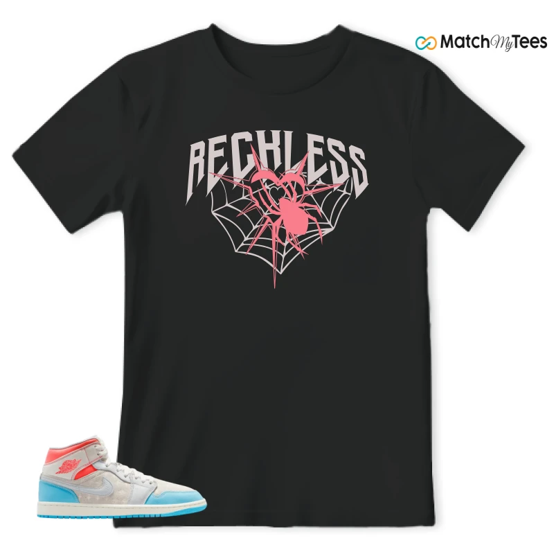 NIKE AIR JORDAN 1 MID SAIL HOT LAVA BLUE CHILL SNEAKER Matching Tees t-shirt