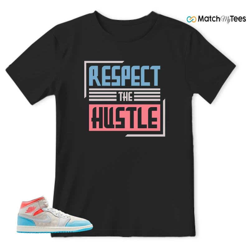 NIKE AIR JORDAN 1 MID SAIL HOT LAVA BLUE CHILL SNEAKER Matching Tees t-shirt