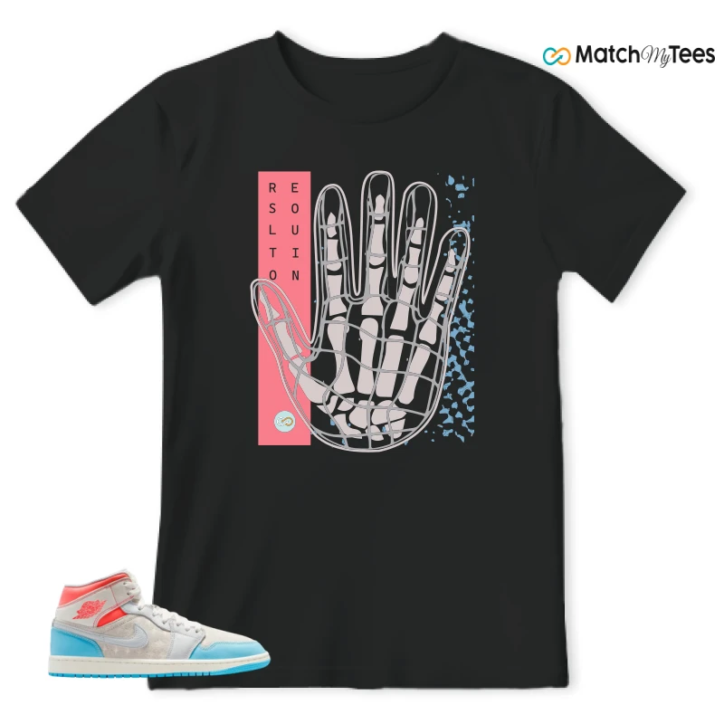 NIKE AIR JORDAN 1 MID SAIL HOT LAVA BLUE CHILL SNEAKER Matching Tees t-shirt