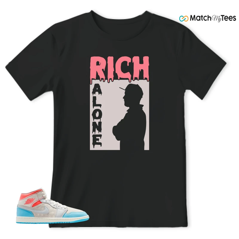 NIKE AIR JORDAN 1 MID SAIL HOT LAVA BLUE CHILL SNEAKER Matching Tees t-shirt