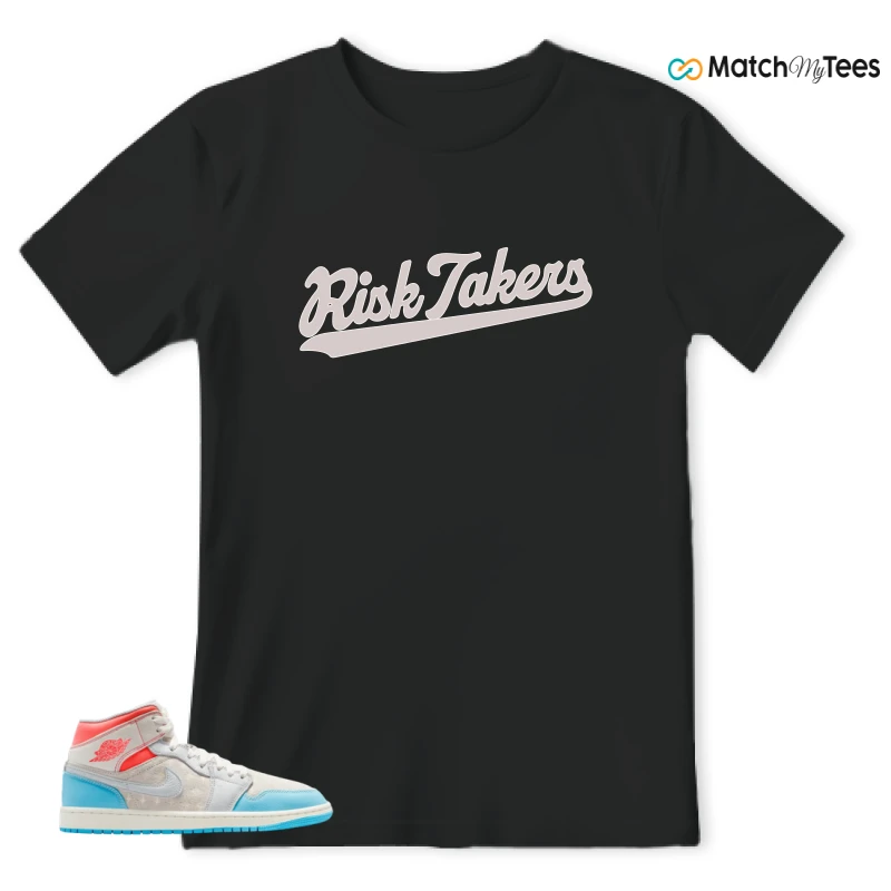 NIKE AIR JORDAN 1 MID SAIL HOT LAVA BLUE CHILL SNEAKER Matching Tees t-shirt