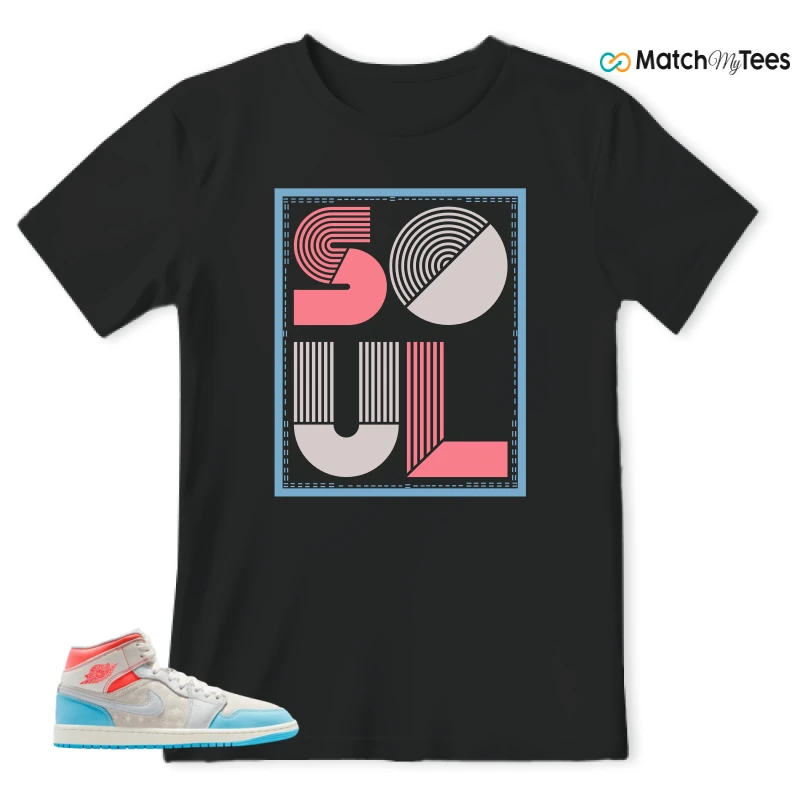 NIKE AIR JORDAN 1 MID SAIL HOT LAVA BLUE CHILL SNEAKER Matching Tees t-shirt