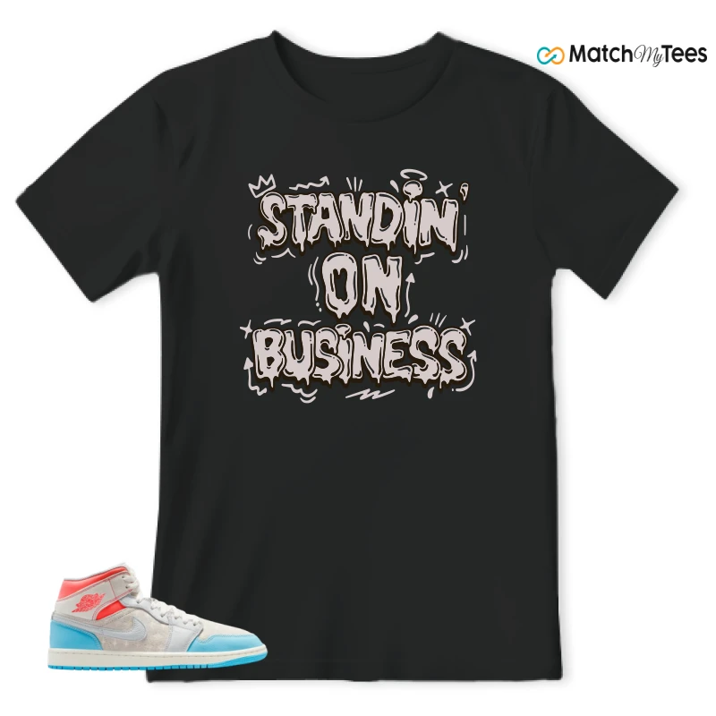 NIKE AIR JORDAN 1 MID SAIL HOT LAVA BLUE CHILL SNEAKER Matching Tees t-shirt
