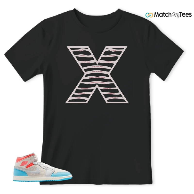 NIKE AIR JORDAN 1 MID SAIL HOT LAVA BLUE CHILL SNEAKER Matching Tees t-shirt