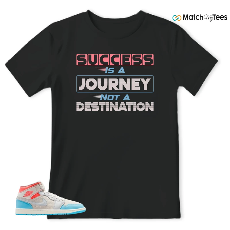NIKE AIR JORDAN 1 MID SAIL HOT LAVA BLUE CHILL SNEAKER Matching Tees t-shirt