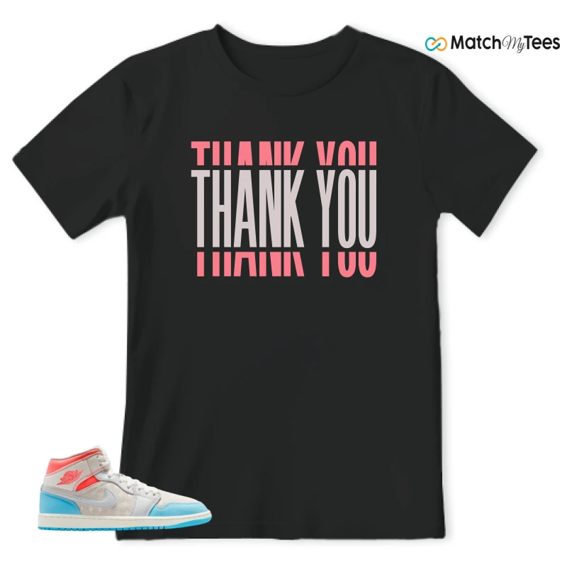NIKE AIR JORDAN 1 MID SAIL HOT LAVA BLUE CHILL SNEAKER Matching Tees t-shirt