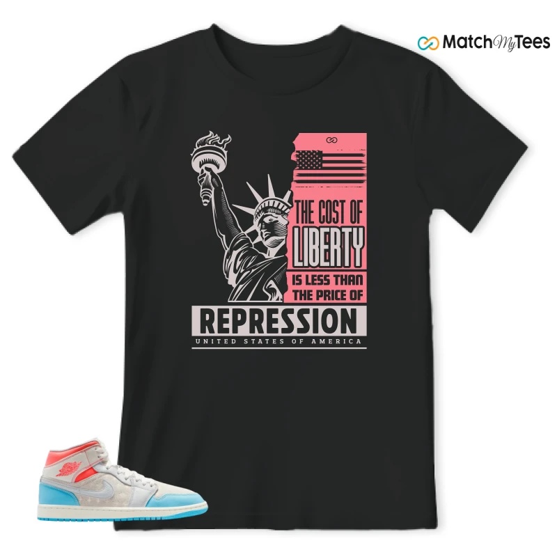 NIKE AIR JORDAN 1 MID SAIL HOT LAVA BLUE CHILL SNEAKER Matching Tees t-shirt