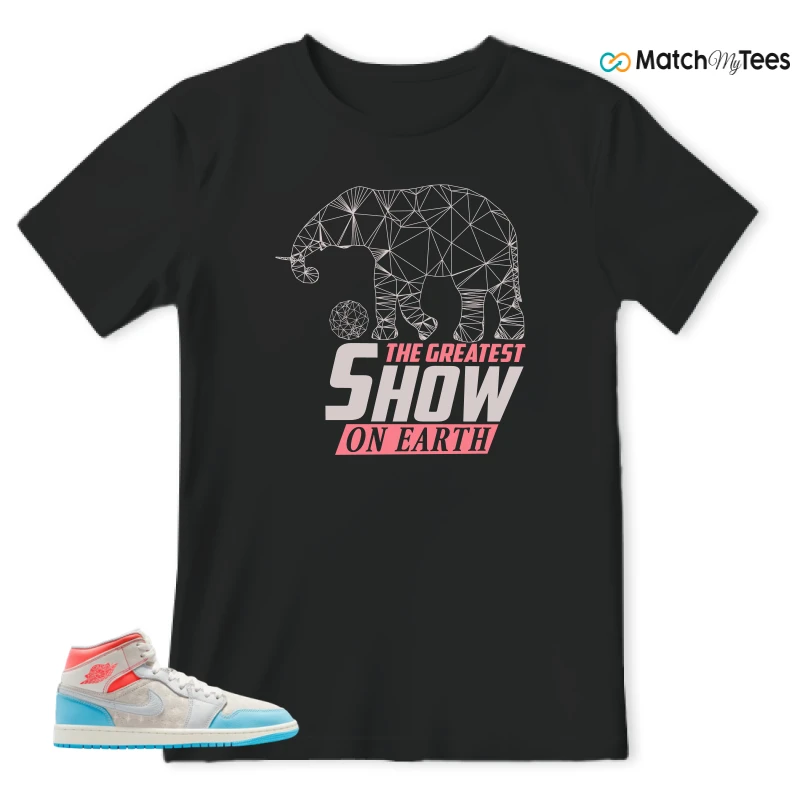 NIKE AIR JORDAN 1 MID SAIL HOT LAVA BLUE CHILL SNEAKER Matching Tees t-shirt