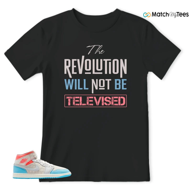 NIKE AIR JORDAN 1 MID SAIL HOT LAVA BLUE CHILL SNEAKER Matching Tees t-shirt