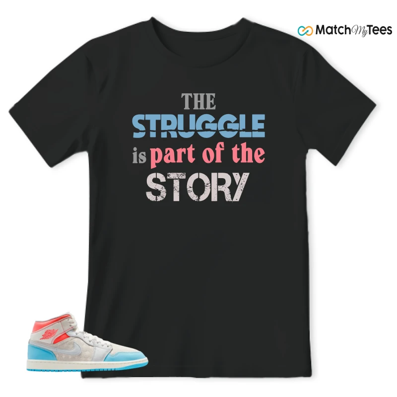 NIKE AIR JORDAN 1 MID SAIL HOT LAVA BLUE CHILL SNEAKER Matching Tees t-shirt