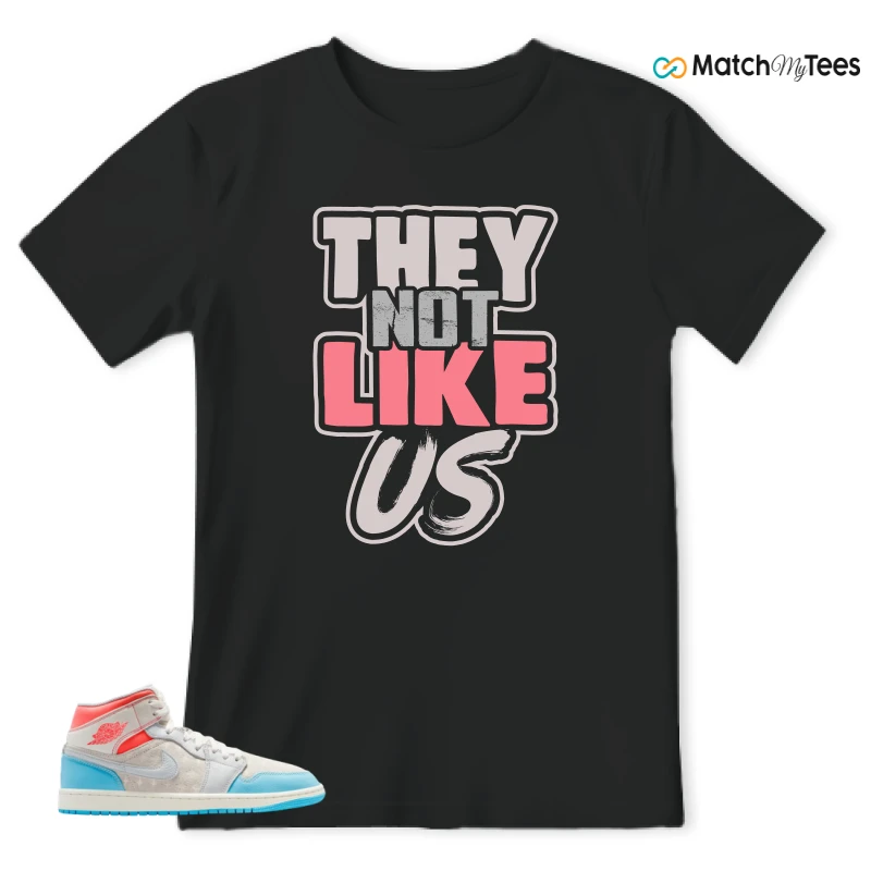 NIKE AIR JORDAN 1 MID SAIL HOT LAVA BLUE CHILL SNEAKER Matching Tees t-shirt